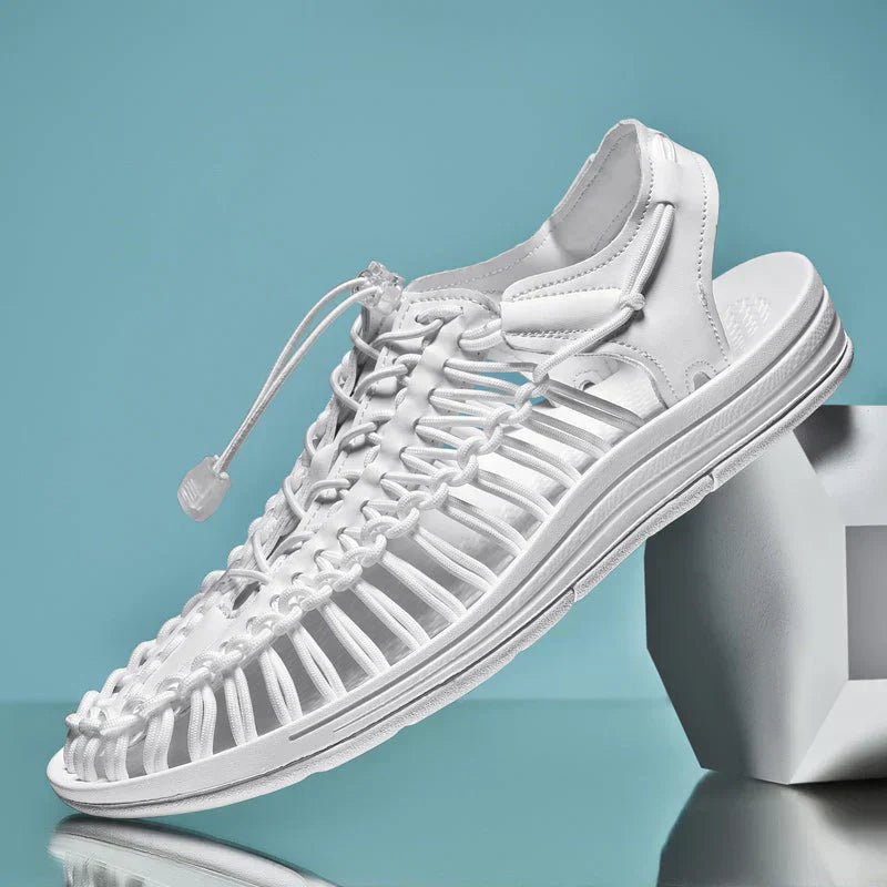 Adjustable Lace Closed Toe Mesh Sandals