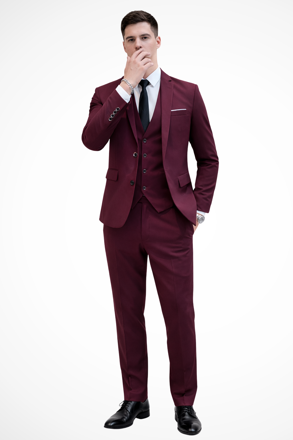 Dominic | Men Slim Fit Notch Lapel 3 Piece